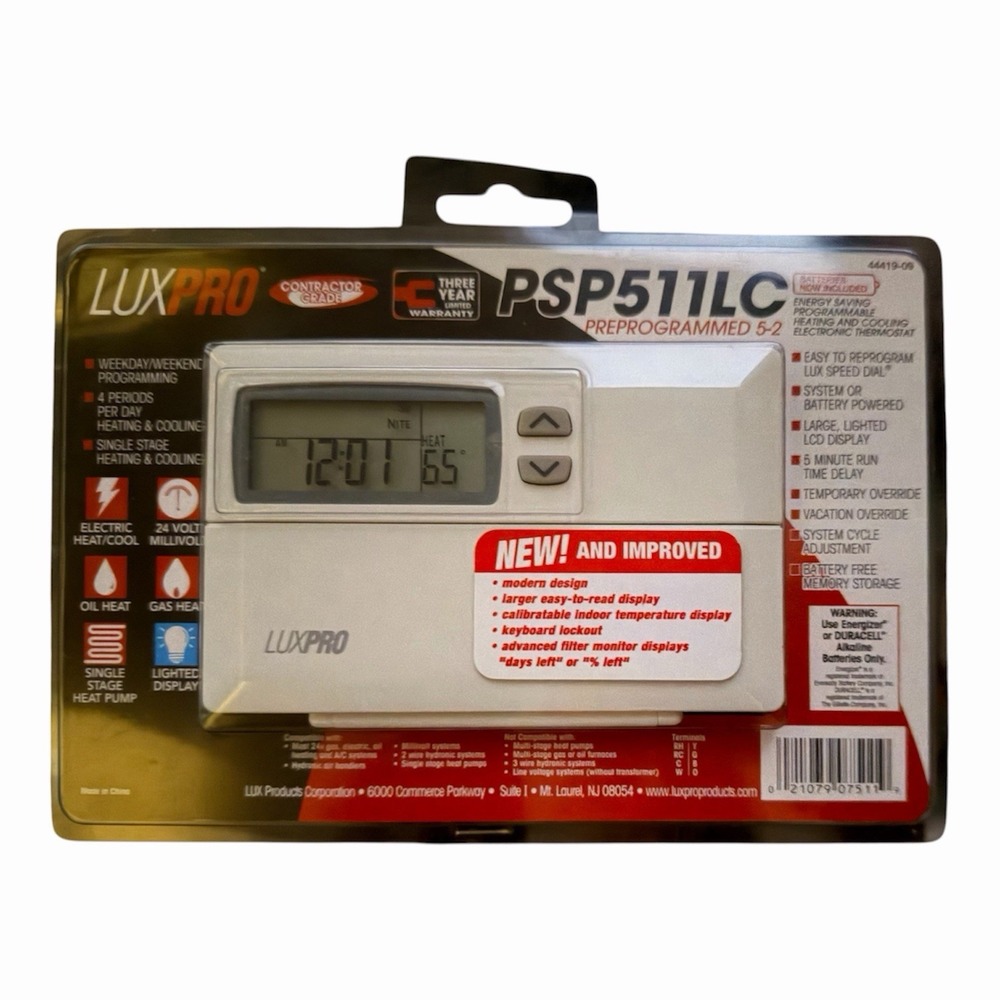 LuxPro PSP511LC Contractor Grade Program Electric Thermostat New